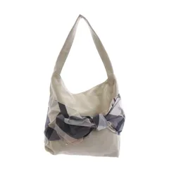 ブルーレーベルクレストブリッジ BLUE LABEL CRESTBRIDGE トートバッグ キャンバス リボン 白 ホワイト グレー /AK9