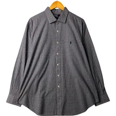 古着 ラルフローレン Ralph Lauren PHILIP ワイドカラー 長袖 コットンチェックシャツ メンズXL相当/eaa563748