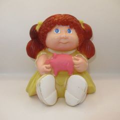 80's 1983 Cabbage Patch Kids Cabbage Doll Piggy Bank Bank Girl Soft Vinyl Bank Figure Doll Plush Toy