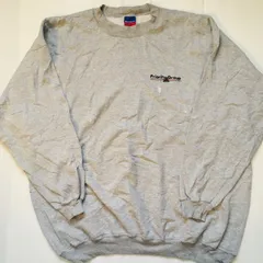 チャンピオン　Champion 2XL 裏起毛　企業ロゴ刺繍　スウェット　トレーナー　グレー