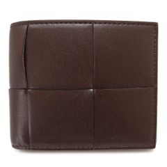 ボッテガヴェネタ 折財布 メンズ 743004 VBWD2 カセット 二つ折り財布 コンパクト財布 小銭入れなし イントレチャート レザー ダークブラウン BOTTEGA VENETA