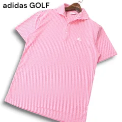 adidas GOLF アディダス ゴルフ 春夏 ロゴ刺繍★ 半袖 ボーダー ポロシャツ Sz.L/G　メンズ