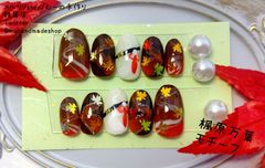 楓原万葉　原神　モチーフネイル　痛ネイル　ネイルチップ　推し活 サイズオーダー無料
