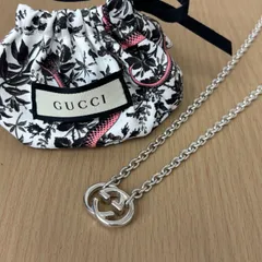 ®️GUCCI グッチ GGブリット ネックレス インターロッキングG  SV925 シルバー ユニセックス ポーチ付き