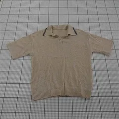 ◇ ⊂ LE CERCLE par rope' ニット 半袖 ポロシャツ サイズF ライトベージュ系 メンズ E  【1509180010612】
