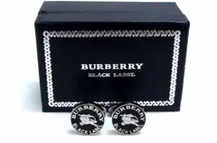 【220544】BURBERRY BLACK LABEL バーバリーブラックレーベル  カフスボタン ロゴ カフリンクス