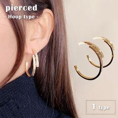 ピアス フープピアス 輪っか 2連風 ゴールドカラー レディース ジュエリー アクセサリー プチプラ  GPT gu1b552