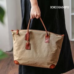 帆布×本革　トートバッグ　ビジネスバッグ　ショルダーバッグ　マチ幅が広い　2way　大容量　ノートパソコン　A4　３色展開