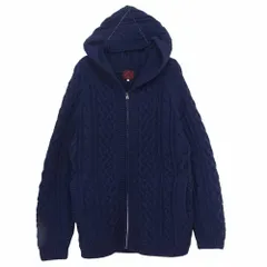 EVISU エヴィス ケーブル ニット ジップアップ パーカー ネイビー系 38【中古】のサムネイル