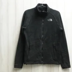 THE NORTH FACE ザノースフェイス フリースジャケット フルジップ ロゴ 刺繍 ブラック レディース M