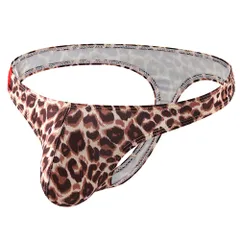 Tバック ショーツ メンズ セクシー ツルツル メッシュ 立体縫製 速乾 通気 ローライズ シンプル 柄物 個性的 豹 スポーツ 大きいサイズ M-3L 黒 緑 mt-004