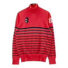 サイズ：4 PEARLY GATES パーリーゲイツ ; タートルネックニットセーター ボーダー柄 レッド系 [240101406523] ゴルフウェア メンズ ストスト