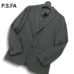 P.S.FA パーフェクトスーツファクトリー 通年 背抜き★ ヘリンボーン アンコン テーラード ジャケット Sz.S　メンズ グレーのサムネイル