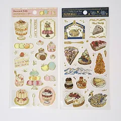 いのうえ彩 ペーパーシール クリームパフ＆フルーツタルト マカロン&トライフル 2種セット