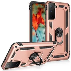 Galaxy S21 5g　SC-51B　SCG09　ケース 合金製リング 軽量 耐衝撃 車載ホルダー　ピンク