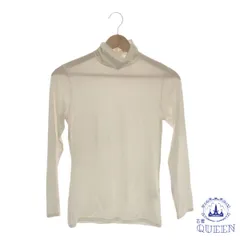 ☆美品☆ UNIQLO ユニクロ トップス カットソー タートルネック 長袖 リブなし ヒートテック レディース ホワイト M 901-6259 送料無料 古着