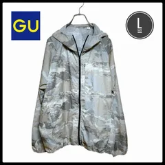 GU ジーユー ポケッタブル ライト ナイロンブルゾン GA パーカー 総柄 薄手 L ユニセックス 男女共用 ジェンダーレス