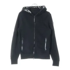 MONCLER (モンクレール) MAGLIA ZIP UP CARDIGAN フード刺繍ロゴ ジップアップスウェットパーカー レディース ブラック H20938G00034 V8183