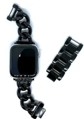 Royce&Roland 互換品 互換品/代替品 チェーンバンドおしゃれ 時計 ステンレス レディース メンズ ギフト プレゼント applewatch アップルウォッチ 40mm 41mm 42mm(ブラック,  40mm 41mm 42mm)