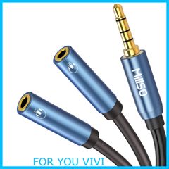 【数量限定】2分配ケーブル MillSO 4極 分岐 イヤホンジャック 二股 ボイスチャット 音楽シャア 3.5mm オーディオ分配ケーブル (4極メスx2-4極オス) ステレオミニプラグ 分配 金メッキ 高耐久 イヤホン分配器 ヘッドホン 延長 30cm