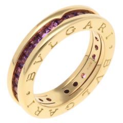 ブルガリ B-zero.1 1バンド リング 指輪 10号 18金 K18イエローゴールド ガーネット レディース  BVLGARI  中古 ブルガリ
