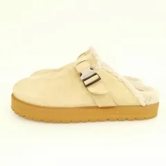 モンクレール MONCLER 21AW MON MULE スウェード レザー ボア ミュール サボ サンダル 42 ベージュのサムネイル