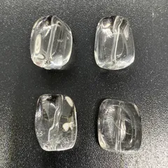 透明感　水晶　タンブル型　ビーズ　4個 資材　天然石　①