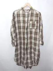 ◇ ⊇ Samansa Mos2 blue サマンサモスモス チェック 長袖 膝下丈 ワンピース サイズFREE ベージュ系 マルチ レディース E  【1411130009815】