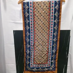 12【レア・美品】Vintage KENZO ヴィンテージ ケンゾー シルク スカーフ ストール パターン 大判 ショール アンティーク レディース メンズ 80s 古着 柄物 絹 ネイテイブ 茶色 ブラウン ブルー