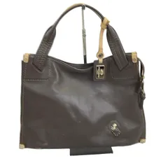PELLE BORSA(ペレボルサ) ハンドバッグ - ダークブラウン×ベージュ レザー