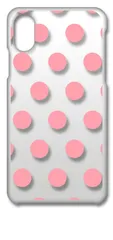 【新品未使用】iPhone X iPhone Xs アイフォンX XS クリア ハードケース ドット柄 水玉 (ベビーピンク) スマホケース カバー cl-iphonex-dotsmall-11