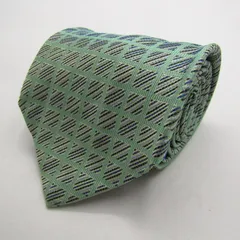ミッソーニ ブランド ネクタイ シルク 格子柄 ストライプ柄 伊製生地 PO メンズ グリーン Missoni 【中古】