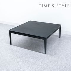【中古品】TIME&STYLE タイムアンドスタイル Lotus moon ロータスムーン センター ロー テーブル オーク材 ブラック 定価33万