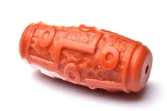 【１点物】マットな質感 南紅瑪瑙(ナンホーン)水晶共生　34x16mm　九眼天珠(貫通穴) ビーズ パワーストーン 天然石 _PC2966