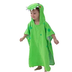 [LOLANTA] バスローブ キッズ フード付き ベビー バスタオル 子供 タオル ワニ 100%綿 水遊び プール お風呂 出産お祝い グリーン 0