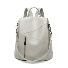 ☆ グレー ☆ リュック 防犯対策 kbag1993 背面ファスナー リュック 防犯 レディース 海外旅行 ショルダーバッグ 2way 肩掛け バックパック おしゃれ 通勤 通学 大人 可愛い シンプル かわいい きれいめ 母の日 敬老の日 ギフト バック 鞄