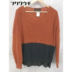 ◇ nano universe ナノユニバース 切替 長袖 ニット セーター サイズF ブラウン ブラック レディース 【中古】 【1104280001449】