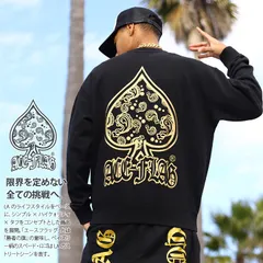 ACE FLAG トレーナー ブランド スケボー 長袖 スウェット 裏パイル メンズ エースフラッグ トップス ペイズリー柄 スペード ビッグシルエット b系 ヒップホップ ファッション ストリート系 服 AF-TL-SW-039 3XL 4XL 5XL