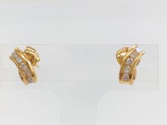 ◇新品◇ K18/Pt900 コンビ ツイスト加工 クリップ式 イヤリング 