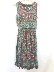 ◇ ⊂ 未使用 zootie ズーティー タグ付き 花柄 ノースリーブ ロング ワンピース サイズF ブラウン系 マルチ レディース E  【1507230006967】