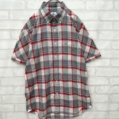 【刺繍入り】ラコステ LACOSTE 半袖 ボタンダウン シャツ チェック