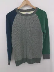 ◇ grn コットンニット ラグランスリーブ 長袖 ニット セーター サイズ2(M) グレー ネイビー マルチ レディース E  【1306240006918】