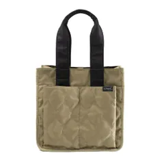 ☆ カーキ/ブラック ☆ キルティングデザイントートバッグ フロントWポケット LIZDAYS リズデイズ トートバッグ ナイロン ミニ ママバッグ ママバック マザーズバッグ マザーズバック トートバック トート 手提げ 肩掛け キルティング 小さめ 軽量