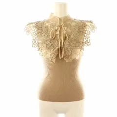 スナイデル SNIDEL 24SS レースカラーノースリニット リブ ボウタイ F ベージュ /ES ■OS