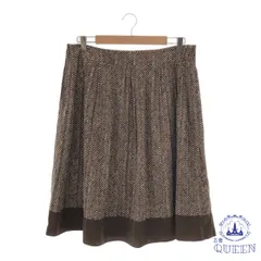 ☆美品☆ NEWYORKER ニューヨーカー スカート フレア カジュアル ファスナー 膝丈 レディース 総柄 901-2582 送料無料 古着