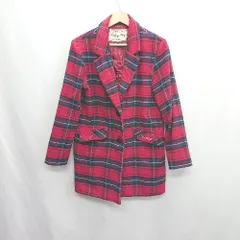 ◇ ⊂ Pink Latte チェック 長袖 チェスターコート サイズM レッド系 レディース E  【1409240057994】