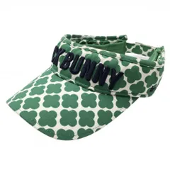 ジャックバニー サンバイザー 白×グリーン 総柄 立体ロゴ FR  ゴルフウェア Jack Bunny