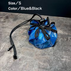 サック　巾着袋　収納袋　ダイニーマ　キャンプ　登山　ブルー＆ブラック　Sサイズ