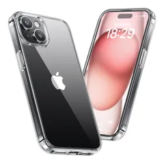 NSC23H704 スマホケース（氷星シリーズ） アイフォン15（6.1インチ）対応 ストラップホール付き ワイヤレス充電対応 バンパー 薄型 傷つけ防止 PC背面 SGS認証 米軍MIL規格 耐衝撃 黄変防止 保護ケース クリア 15用 iPhone ケースのサムネイル