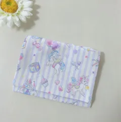 New*移動ポケット*ユニコーン*パープル*ストライプ*ハンドメイド